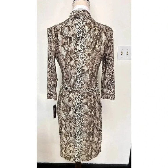 NWT Dana Buchman Womens Multi-Color Animal Print 3/4 Sleeve Midi Dress Size XS - Picture 5 of 13